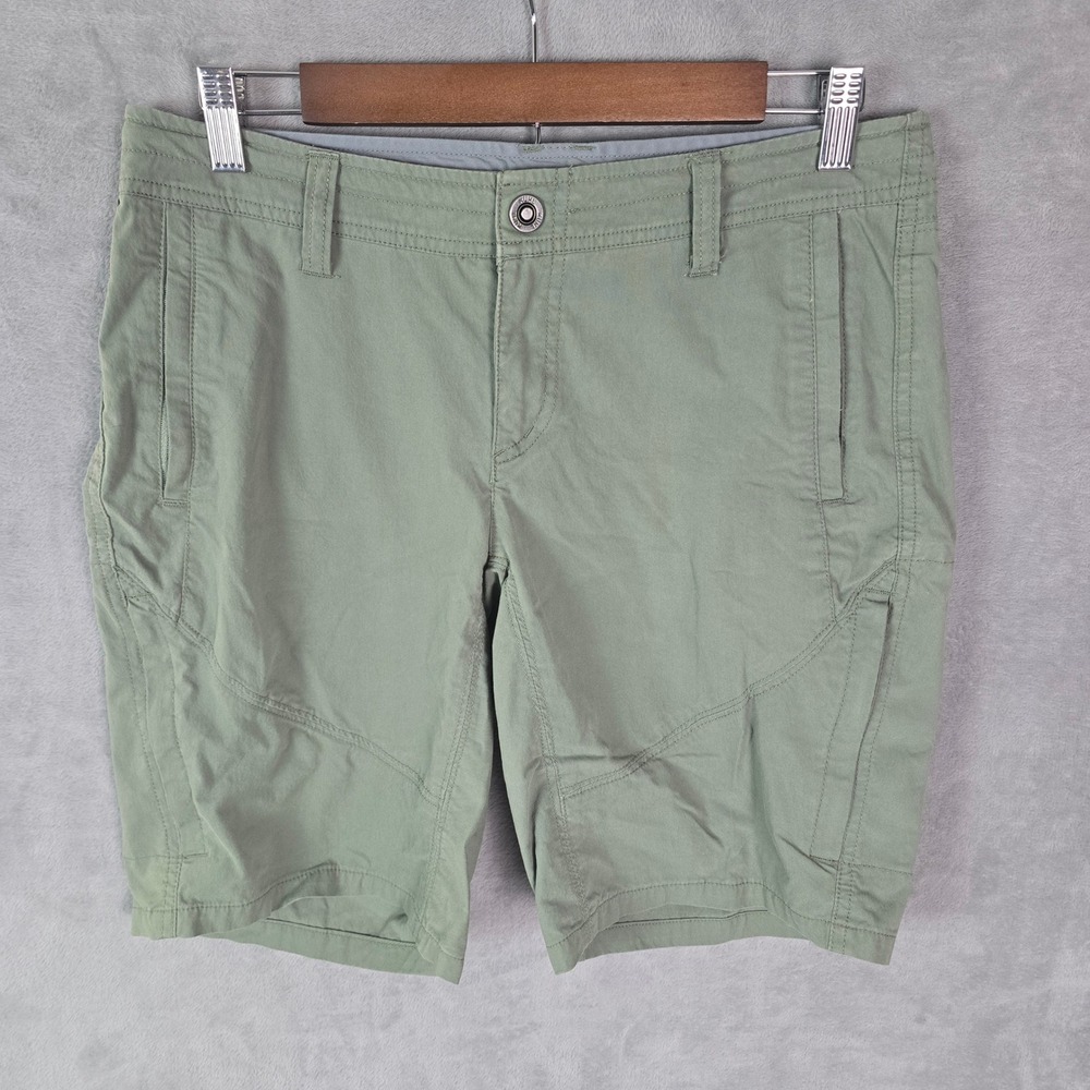 Kuhl Splash 9 Shorts Women 6 Sage Green Olive Hiking Outdoor Cargo Trail Utility
